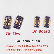 2-10Pcs Inner FPC Battery Flex Clip Connector For Tecno Infinix Camon 15 12 Pro Air CC6 CC7 CX C10 K