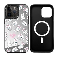 Cute Rabbit Case Mirror Magsafe Case for iPhone 14 13 12 11 Pro Max 14 Plus Magnetic Ring Case Premium Quality Wireless Charge Support Hard Phone Casing Protective Shockproof Case Cover