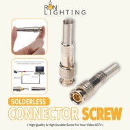 High-Quality BNC Spring Solderless Connector for CCTV Camera Video Male Screw Type To Coaxial Connec