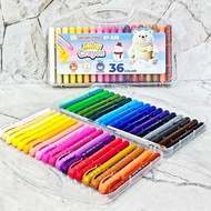 ONE SET (36 COLORS) Silky Crayon Silky Safari Brand Crayon/ 36 colors
