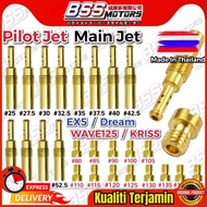 Pilot Jet Main Jet Honda EX5 HP GBO Wave125 W125 KRISS Pilot Jet For Carburetor Carb Size 25-52.5 80-145 Import Thailand