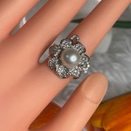 Cincin mutiara alam semulajadi 9-10mm real pearl hand ring 天然珍珠戒指