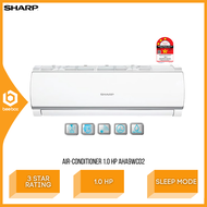 Sharp R32 Non-Inverter Air Conditioner 1.0 HP 3 Star Rating Auto &amp; 3-Step Fan Speed Setting Aircond AUA9WCD2 AHA9WCD2 Penghawa Dingin