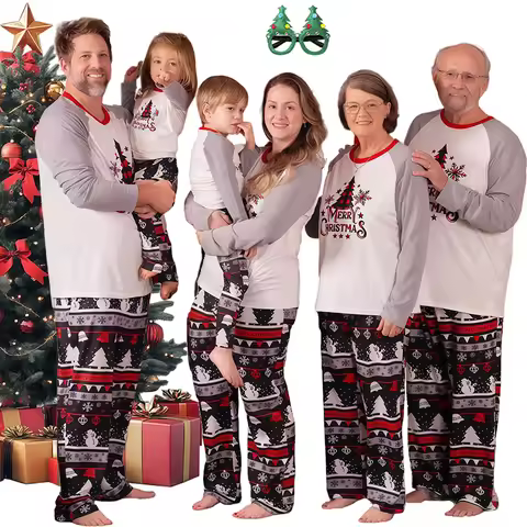 Mother Kids Match Christmas Pajama Family Matching Outfits Boys Women's Sibling Look Couples Pajamas