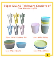 Set pinggan mangkuk IKEA KALAS 36-piece Kids Plastic BPA Free Dinning Ware (Assorted Color)