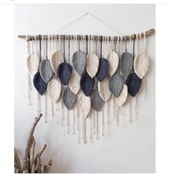 Hiasan dinding macrame daun leaf wall hanging