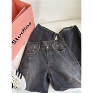 ONEONE2025 | Acne Studio * s Niuwang Destruction Splash Ink Machete Wide-Leg Jeans