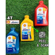 4T SHELL ADVANCE AX3 SAE-40 AX5 15W-40 API SF 1L JASO MA MINERAL OIL 100% ORIGINAL MINYAK HITAM