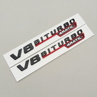 2pcs 3D ABS V8 Biturbo 4matic Car Fender Side Emblem For Mercedes Benz C63S W205 E63S W213 S63 W222