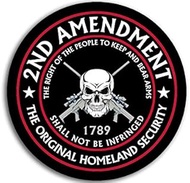 Black Round 2nd Amendment The Original Homeland Security - The Right to Keep and Bear Arms Sticker (