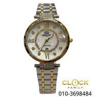 Roscani Silver Gold Stainless Steel Band Sapphire Glass Ladies Watch BLE447N5