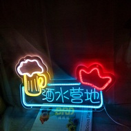 Beer Barbecue Bar Neon Light Illuminated Letters Decorative Atmosphere Shaping Light Cocktail LED Ad