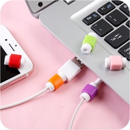 ตัวป้องกันสาย USB หูฟังสายไฟฝาครอบป้องกันสายชาร์จข้อมูลแขนป้องกันสำหรับ Samsung Xiaomi Huawei Oppo สีสุ่ม