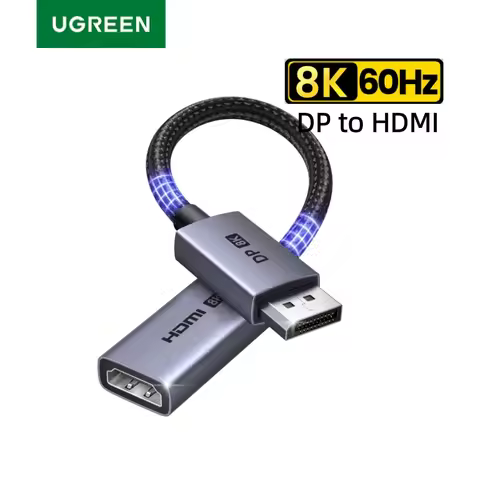 UGREEN Displayport 1.4 DP to HDMI Adapter 8K 60Hz Converter,Uni-Directional Display Port to HDMI Con