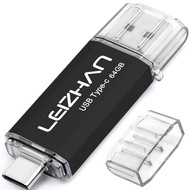 leizhan 64GB USB C Flash Drive USB 3.0 Type C Dual Jump Drive Memory Stick for USB C Smartphones, Sa