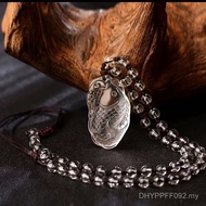 White Crystal Natural Wenchang Fish Men Women Jewelry Crystal Arowana Pendant Necklace Ethnic Style 