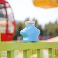 Cup Influencer Milk Tea Barrel PET Takeaway with Lid 420ml Drink Plastic Bottle Star Drink Bottle Di