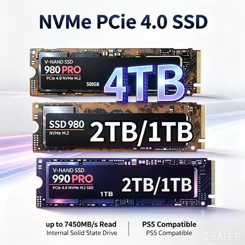 1TB 2TB 4TB M2 NVMe PCIe 4.0 SSD 980Pro/990Pro Original High Speed 7400MB/s Hard Disk For Gaming Not