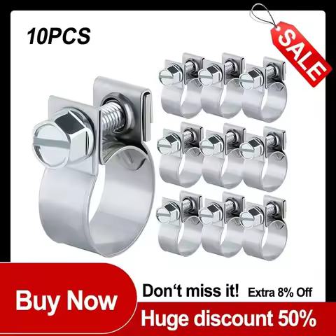 10Pcs Hose Fuel Hose Clip 7-9mm 9-11mm Carbon Steel Oil Water CPU Air Gas Pipe Fixing Tube Clamp Met