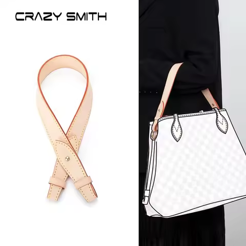 CRAZYSMITH Bag Strap For LV Neverfull Handle Straps Bag Crossbody Underarm Short Shoulder Belts Geun