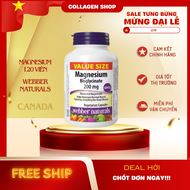 Viên Uống Magnesium Bisglycinate Webber Naturals sức Khỏe Xương 120 viên