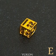 Populer Liontin Emas Kadar 875 Huruf E Cube Mata Kalung Perhiasan Emas Wanita Gold Pendant Biji Gelang