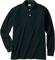 [Oguraya] Minimalist 9011 DRY Long Sleeve Polo, No Pockets, Black, EL 9011-80-EL 80. Black