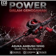 ASUKA AMBUSH 151HGL CASTING FISHING REEL AND ASUKA AMBUSH CASTING ROD AMBC-602M ACTION MEDIUM,LINE W