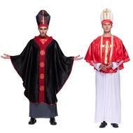 ❤Fast Delivery❤Men's Deluxe Black Bishop Costume Adult Darkness Priest Halloween Costumes Party Game