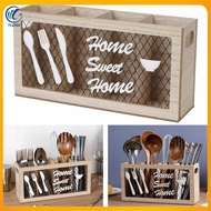 Wood Utensil Holder Kitchen Accessories Silverware Organizer for Fork Spoon for Kitchen and Home
