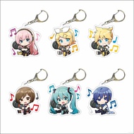 AM Hatsune Miku Keychain Anime Vtuber Keyring Acrylic Cute Bag Pendant Cartoon LAITO MEIKO Rin Len Luka Key Chain Gifts MA