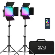 GVM RGB Video Lighting, Bi-Color Led Video Light Kit with APP Control, 2 Packs 850D Photography Ligh
