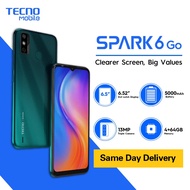 COD free shipping Tecno Spark 6 Go cellphone 2021 mobile phones 6G+128GB smartphone 3800mAh Android
