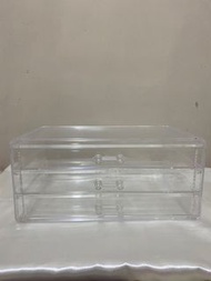 透明三層耳環飾物化妝品收納盒