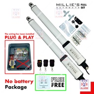 MILLIE‘S 2CH 433MHZ FOLDING &amp; SWING AUTOGATE SYSTEM ( Full set with battery/without battery