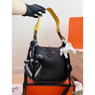 Evelyne H Female Bag Evelyne Silver Buckle Evelyne Bag Hollow H Letter Messenger Shoulder Bag Handba