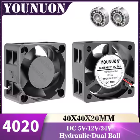 YOUNUON 40mm 24V 12V 5V 4020 Cooling Fan Computer Case Cooling Fan 2PIN/3PIN 4cm 40x40x20mm 1.57inch