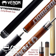 VENOM THUNDERBOLT JUMP BREAK CUE | ORANGE 13.5MM STICK LONCAT BILLIARD - LUX MN