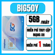 Sim 4G 5G Vinaphone BIG50Y Sẵn Data 5GB/Ngày + Miễn Phí Dung Lượng Truy Cập Mạng Xã Hội - Miễn PHí 1