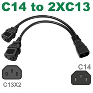 AC Power Y Splitter Cord Short IEC 320 Splitter Power Cable IEC 320 C14 Male to Dual C13 Female Y Sp