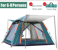 6-8 Person Khemah Camping Tent Waterproof Double Layer Camping Tent Outdoor Camping Equipment Kemah 