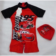 NEW 2PCS SWIM WEAR CARS RED A