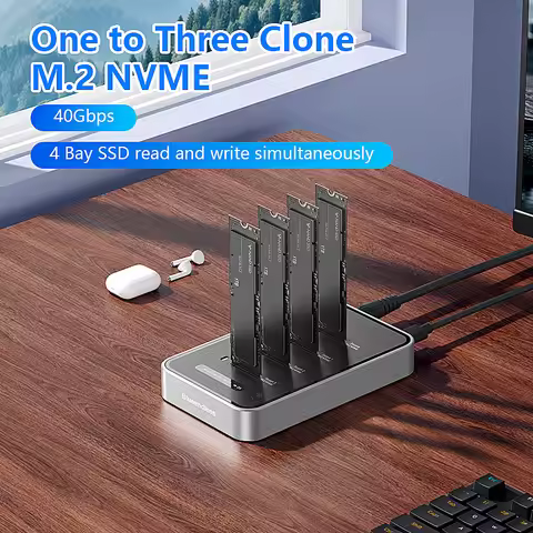 Blueendless 4 Bay M.2 NVME SSD Docking Station with Offline Clone USB4 40Gbps M2 Nvme PCIE SSD Enclo