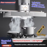 MY Plug🔥Tudung Dapur kitchen cooker hood stainless steel Wall mounted Oil fume purifier kitchen exha