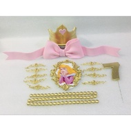 checkered ribbon bow cake topper