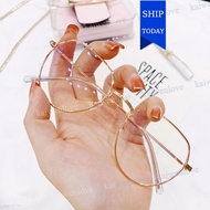 【Replaceable Lenses】Metal Frame Anti-blue Radiation Protection Eyeglasses Women for Student Online C