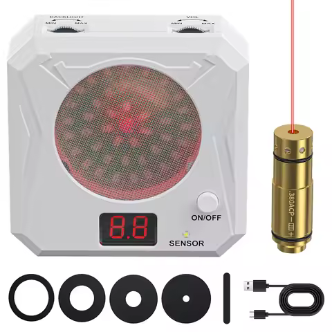 Pistol Shooting Practice 380ACP Short Red Dot Laser Trainer and Laser Electronic Scoring Target