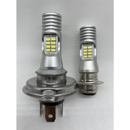 Led Headlight Bulb (White Light) H4-H2 16Smd/ P15D 3020/For Motorcycle (1 Piece) 6000K 12V A/DC10-60