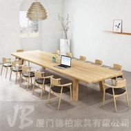 Solid Wood Negotiation Nordic Desk Long Desk Desk Chair Office Long Table Conference Table Combinati