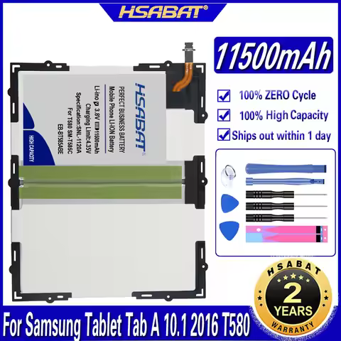 HSABAT EB-BT585ABE 11500mAh Battery for Samsung Galaxy Tablet Tab A 10.1 2016 T580 SM-T585C T585 T58